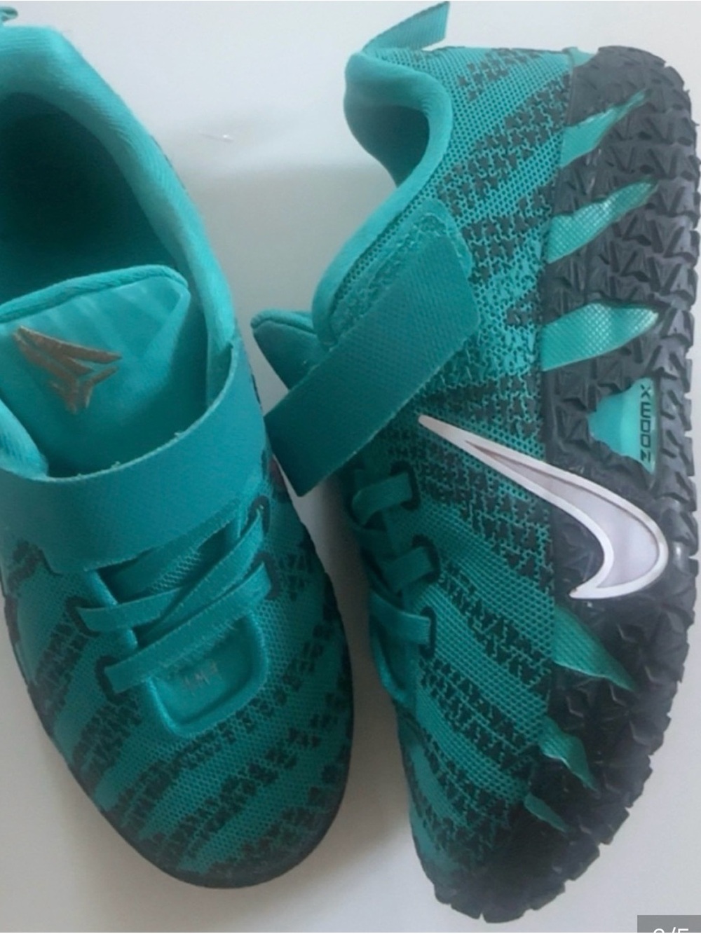 Nike Kids Turquoise Athletic Sneakers with Gold Logo